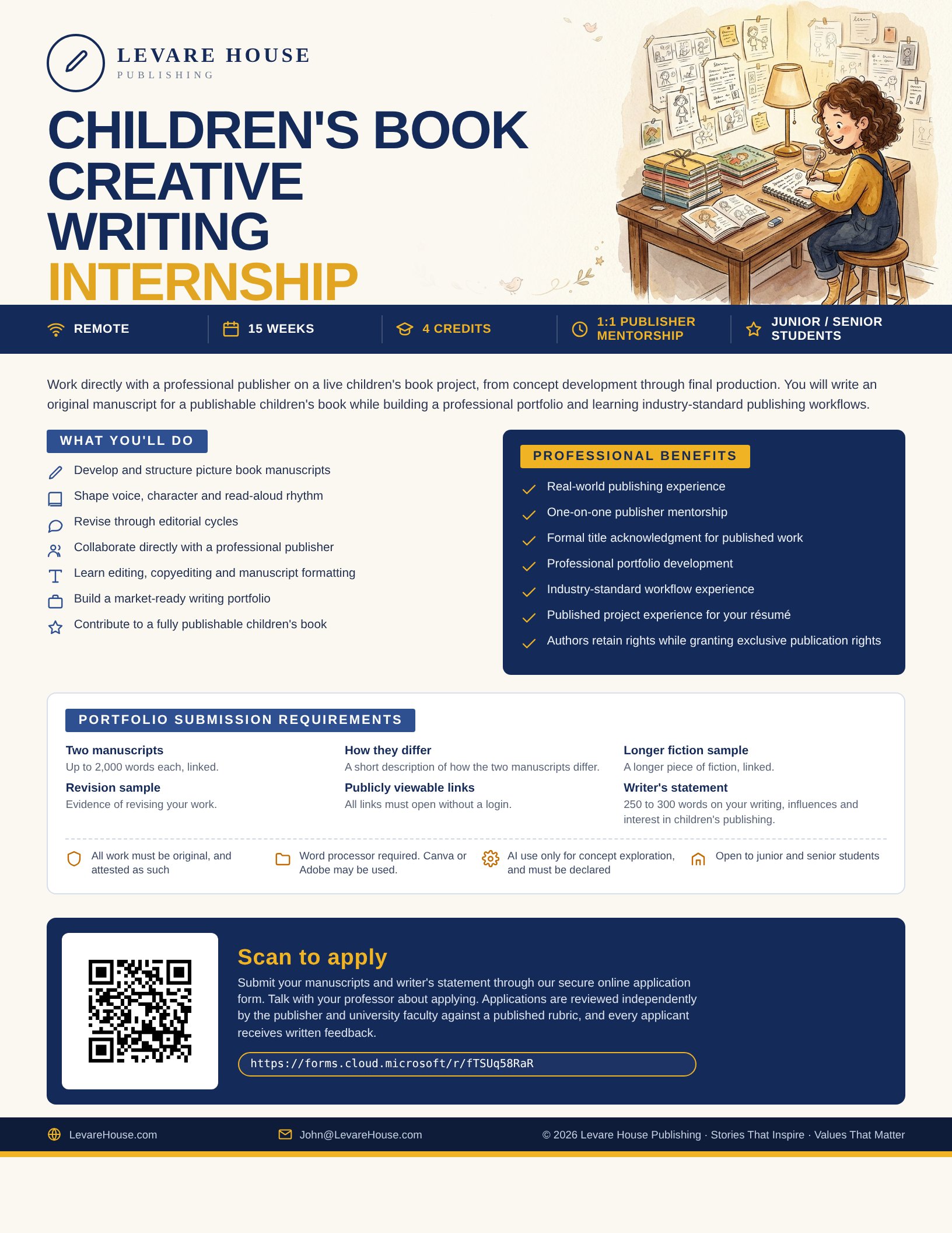 Creative writing internship flyer